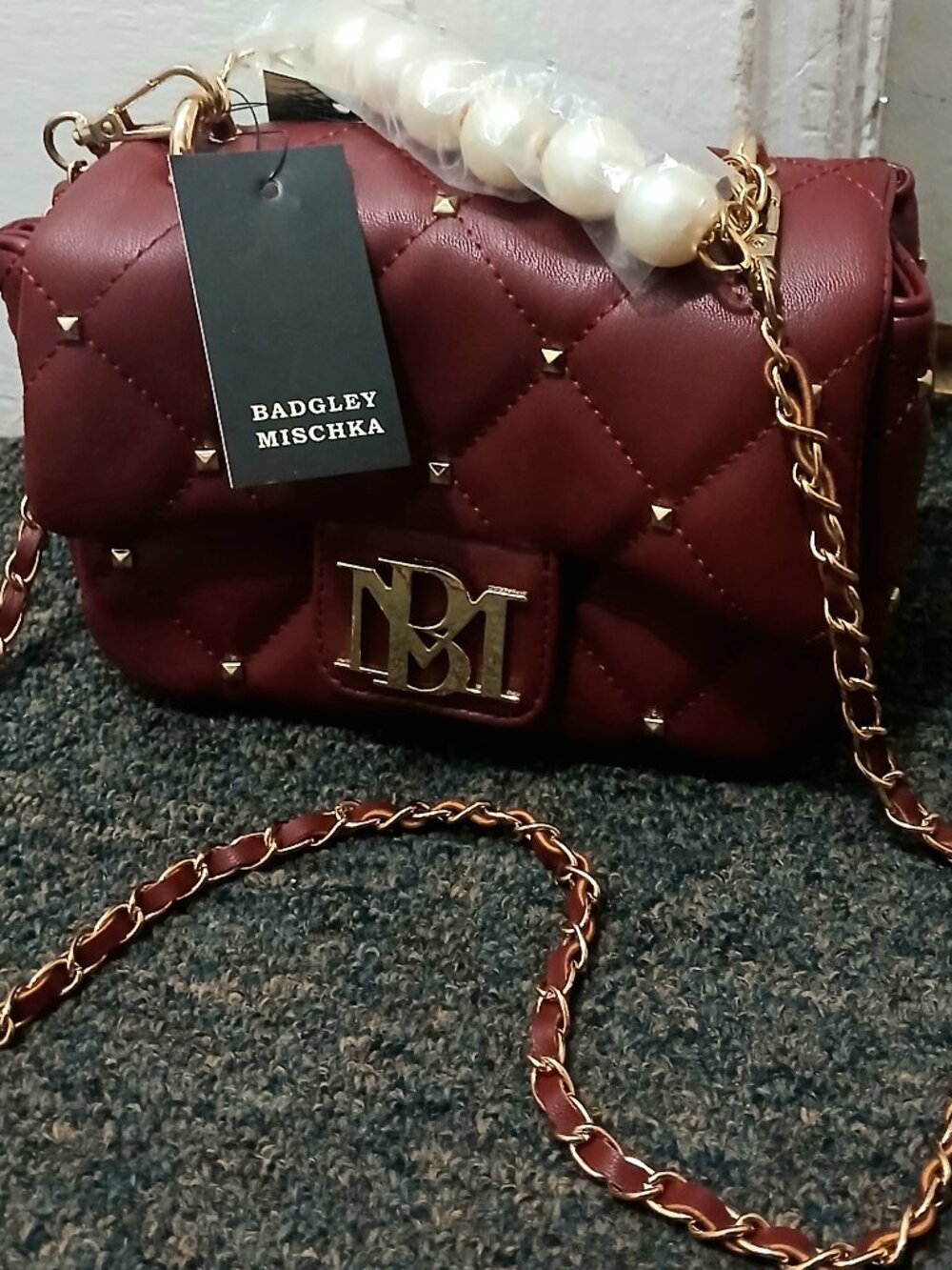 Badgley Mischka Burgundy Bag